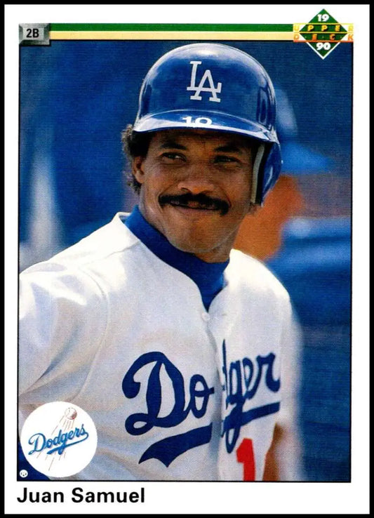 Los Angeles Dodgers baseball player Juan Samuel with a distinctive mustache