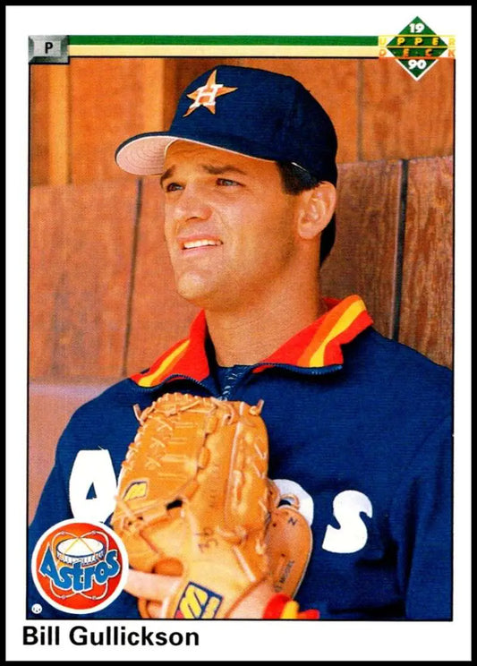 Baseball player in Houston Astros uniform with glove, featured on Upper Deck card