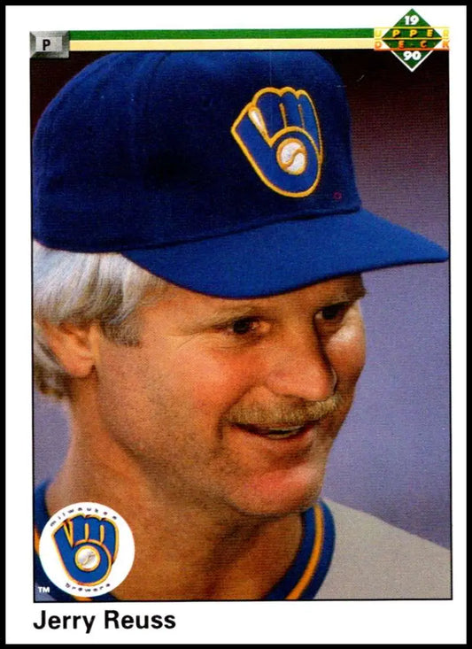 1990 Upper Deck Jerry Reuss Baseball Card with Milwaukee Brewers glove logo