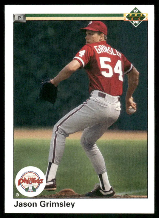 1990 Upper Deck Jason Grimsley Phillies baseball card featuring Jason Grimsley #27
