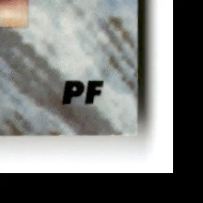 Corner of textured rectangle with PF logo from 1991-92 Classic Basketball Joe Wylie Miami Hurricanes