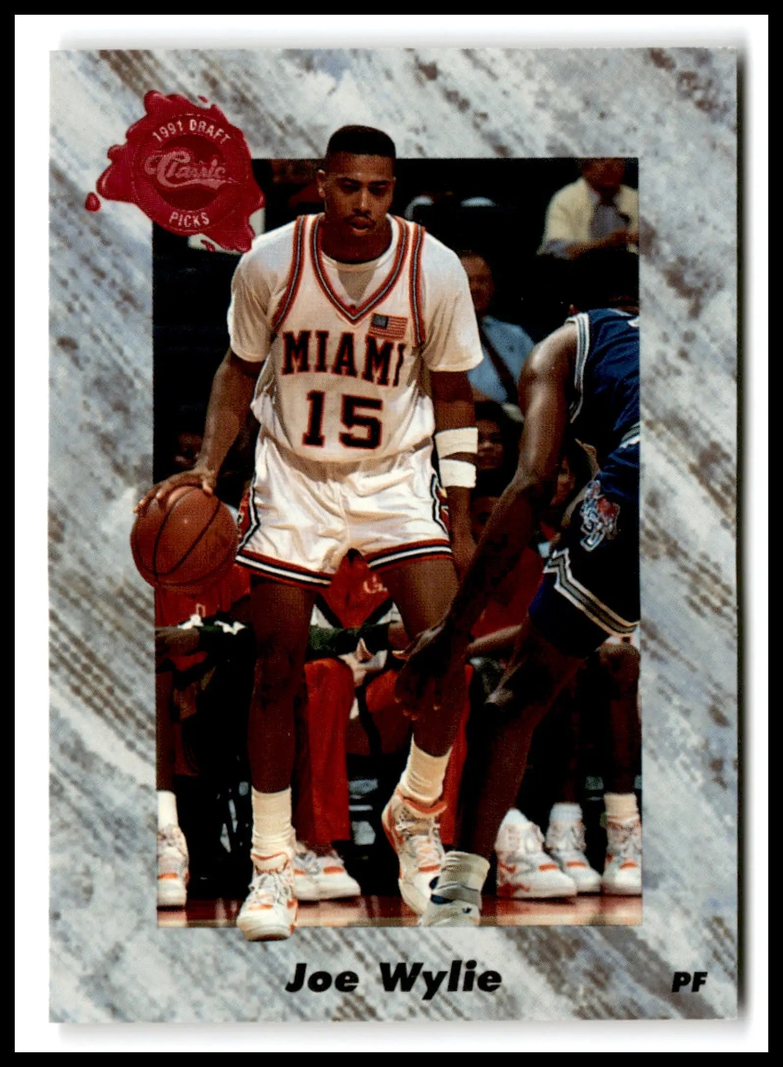 1992 Classic Basketball Joe Wylie Miami Hurricanes draft pick card front view
