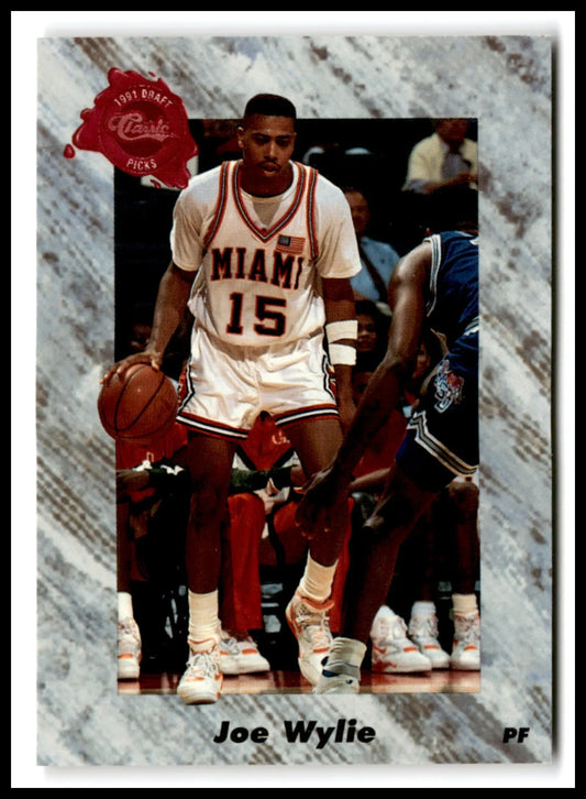 1992 Classic Basketball Joe Wylie Miami Hurricanes draft pick card front view