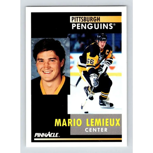 1991-92 Pinnacle #1 Mario Lemieux NM-MT Pittsburgh Penguins Hockey Card