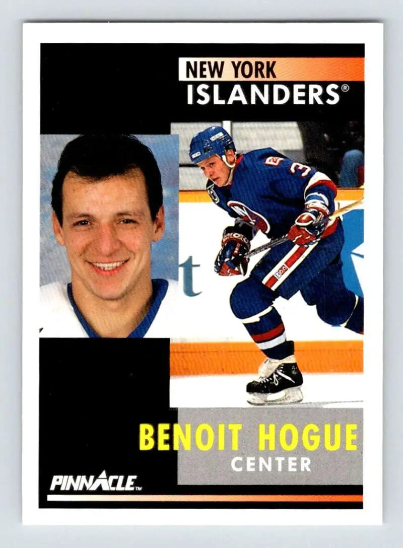 Benoit Hogue hockey trading card from 1991-92 Pinnacle for New York Islanders collectors