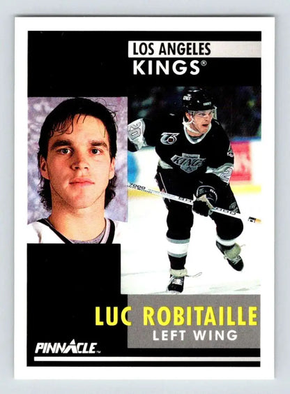 Hockey card of Luc Robitaille showcasing Los Angeles Kings in poses