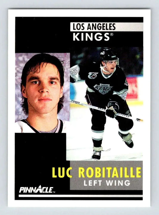 Hockey card of Luc Robitaille showcasing Los Angeles Kings in poses