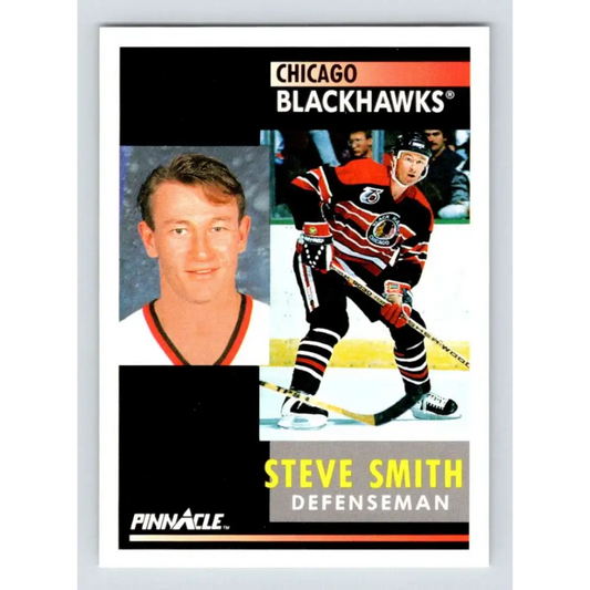 1991-92 Pinnacle #18 Steve Smith NM-MT Chicago Blackhawks Hockey Card