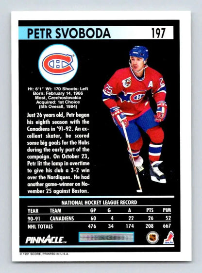 Montreal Canadiens hockey card featuring Petr Svoboda in classic red, white, and blue uniform