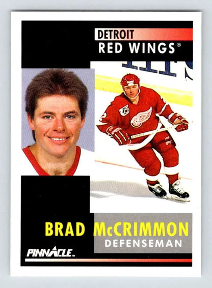 Hockey trading card of Brad McCrimmon, Detroit Red Wings defenseman in action