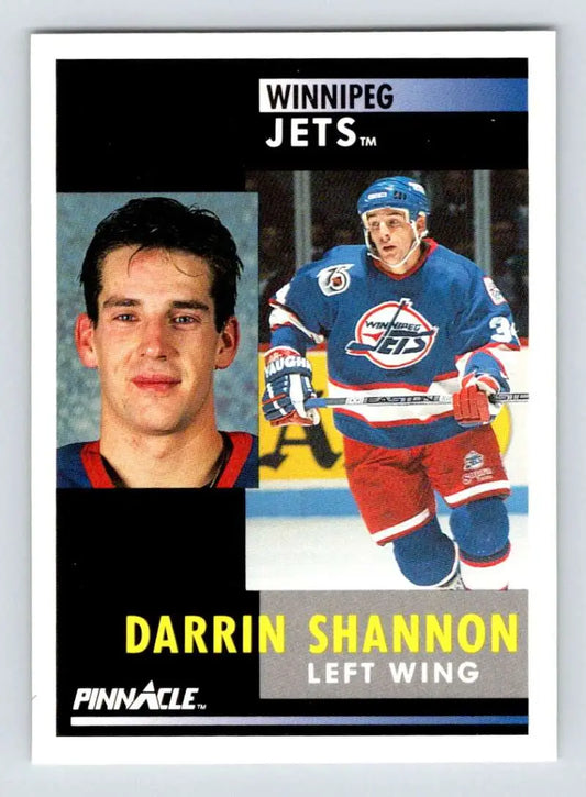 Hockey card of Darrin Shannon in action and portrait for Winnipeg Jets fans