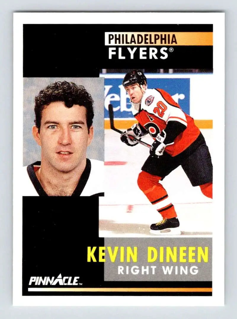 Hockey card of Kevin Dineen in action for Philadelphia Flyers, 1991-92 Pinnacle #246