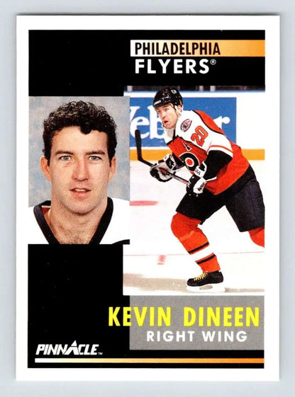 Hockey card of Kevin Dineen in action for Philadelphia Flyers, 1991-92 Pinnacle #246