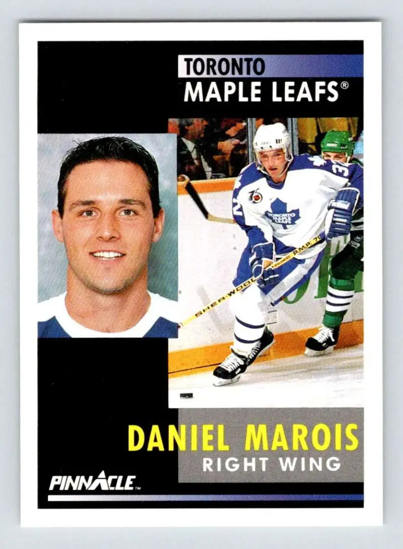 1991-92 Pinnacle #27 Daniel Marois Hockey Card featuring Toronto Maple Leafs player