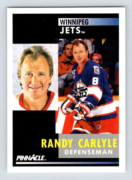 Hockey trading card of Randy Carlyle, Winnipeg Jets defenseman, jersey number 8