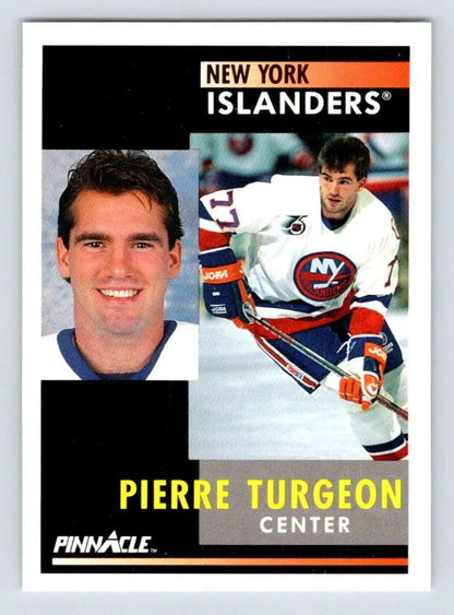 Pinnacle hockey trading card of Pierre Turgeon from New York Islanders series