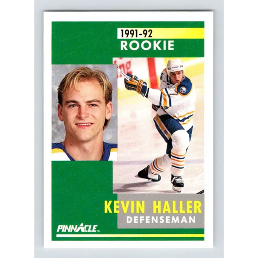 1991-92 Pinnacle #307 Kevin Haller NM-MT RC Rookie Buffalo Sabres Hockey Card