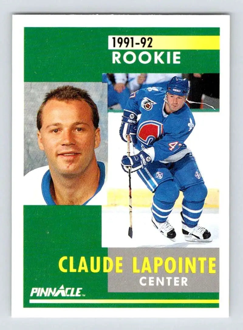 1991-92 Pinnacle #313 Claude Lapointe NM-MT RC Rookie Quebec Nordiques Hockey Card - Hockey Card