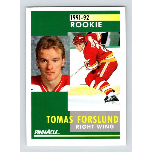 1991-92 Pinnacle #333 Tomas Forslund NM-MT RC Rookie Calgary Flames Hockey Card