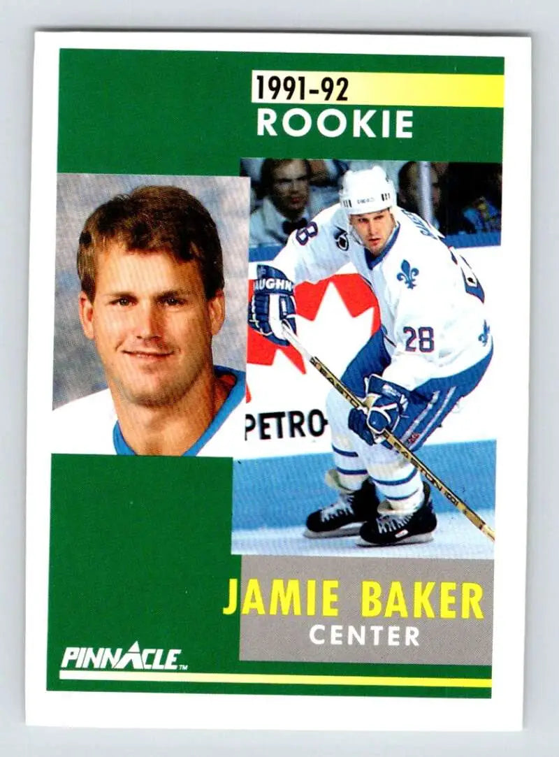 1991-92 Pinnacle Jamie Baker Rookie Quebec Nordiques Hockey Card NM-MT