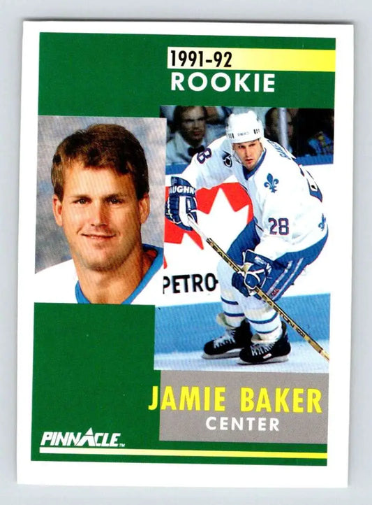 1991-92 Pinnacle Jamie Baker Rookie Quebec Nordiques Hockey Card NM-MT