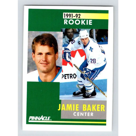 1991-92 Pinnacle #348 Jamie Baker NM-MT RC Rookie Quebec Nordiques Hockey Card