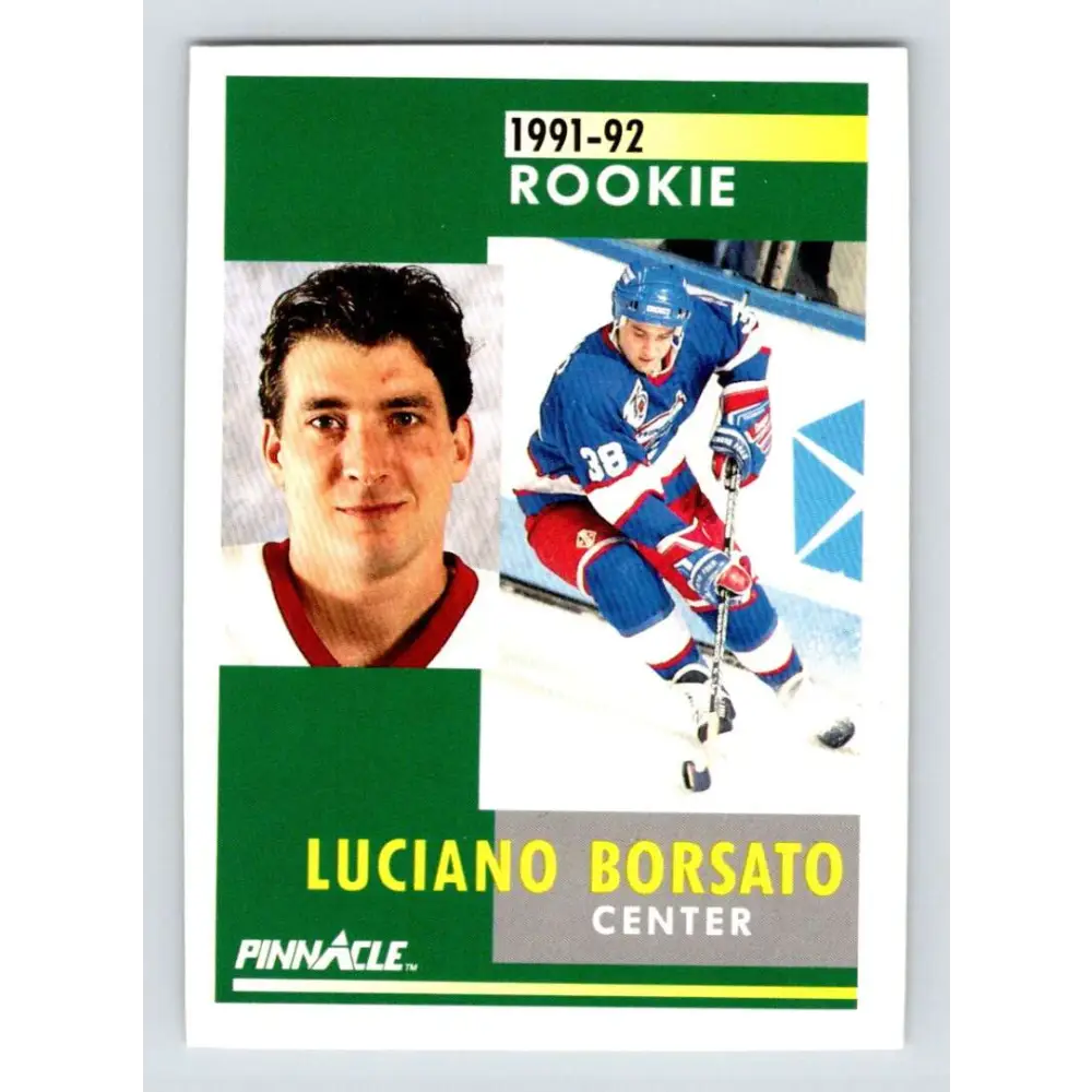 1991-92 Pinnacle #353 Luciano Borsato NM-MT RC Rookie Winnipeg Jets Hockey Card