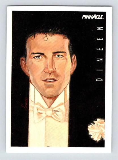 Portrait illustration of Kevin Dineen in a tuxedo for Philadelphia Flyers hockey card