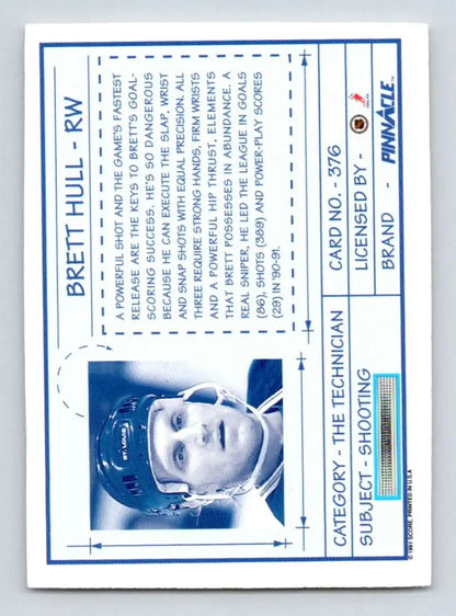Brett Hull St. Louis Blues Hockey Card with blue and white border design