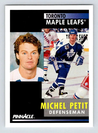 Hockey trading card of Michel Petit from the Toronto Maple Leafs Pinnacle series