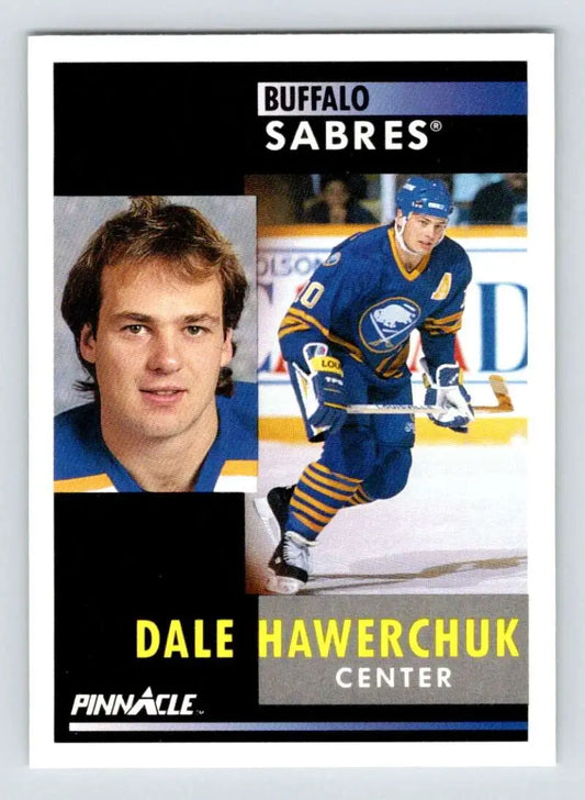Dale Hawerchuk Buffalo Sabres hockey card featuring center player number 10 from Pinnacle