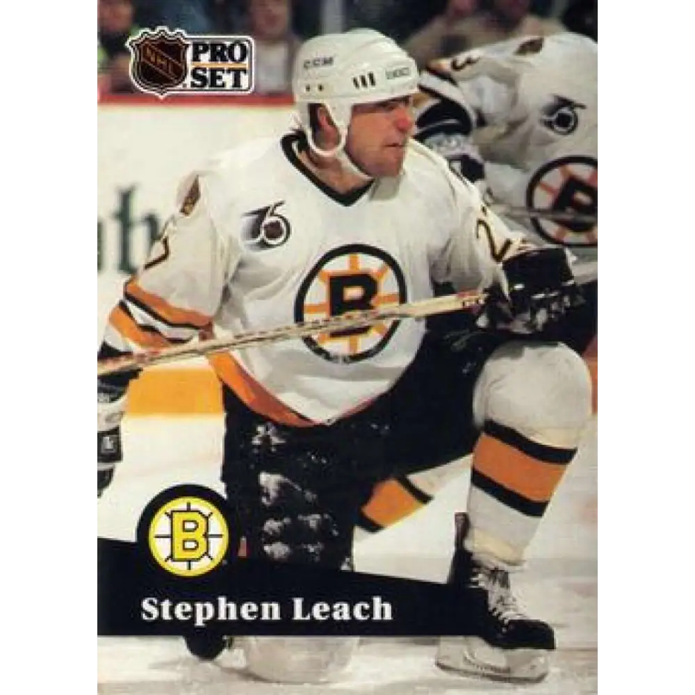 1991-92 Pro Set #346 Stephen Leach NM-MT Boston Bruins Hockey Card