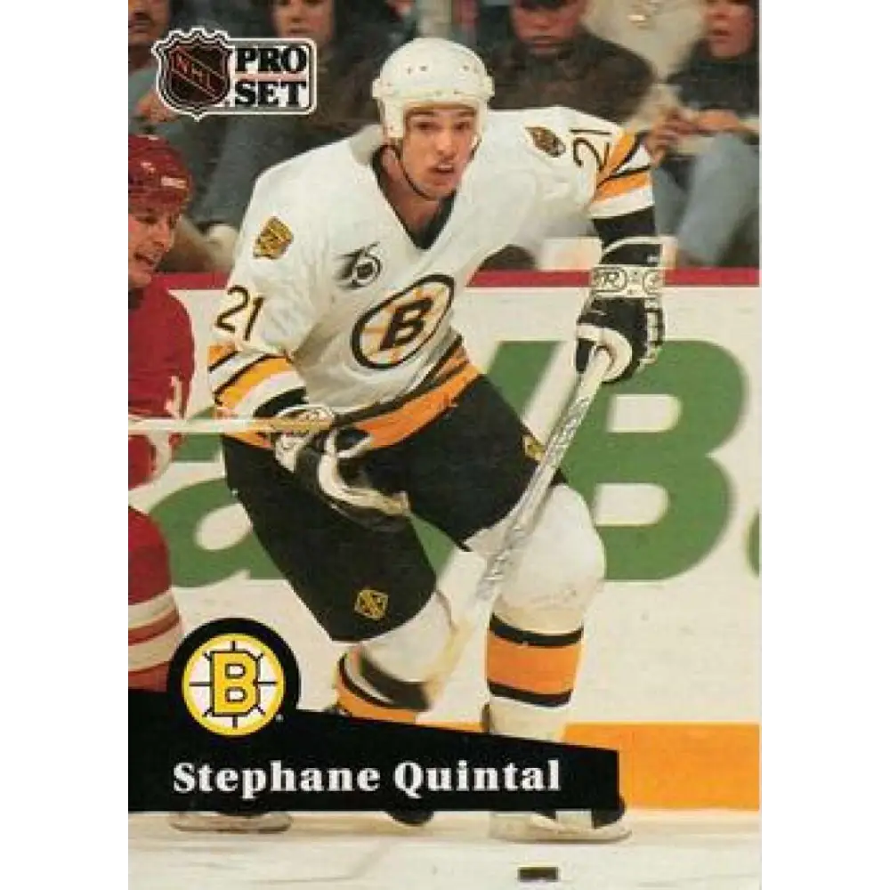 1991-92 Pro Set #350 Stephane Quintal NM-MT Boston Bruins Hockey Card