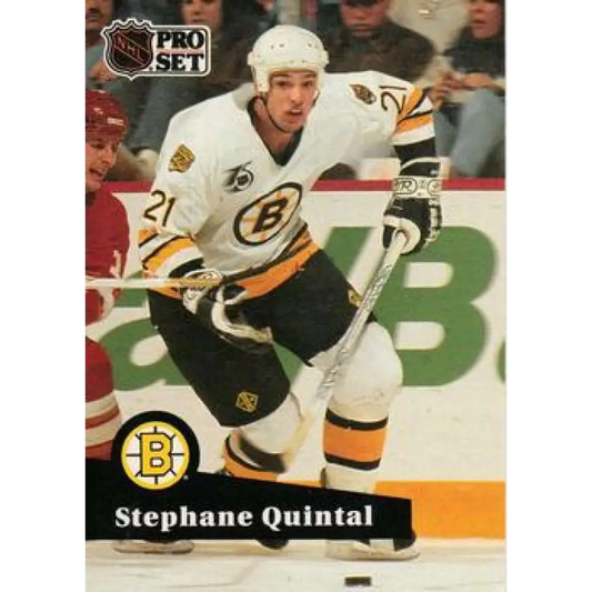 1991-92 Pro Set #350 Stephane Quintal NM-MT Boston Bruins Hockey Card