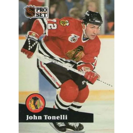 1991-92 Pro Set #373 John Tonelli NM-MT Chicago Blackhawks Hockey Card