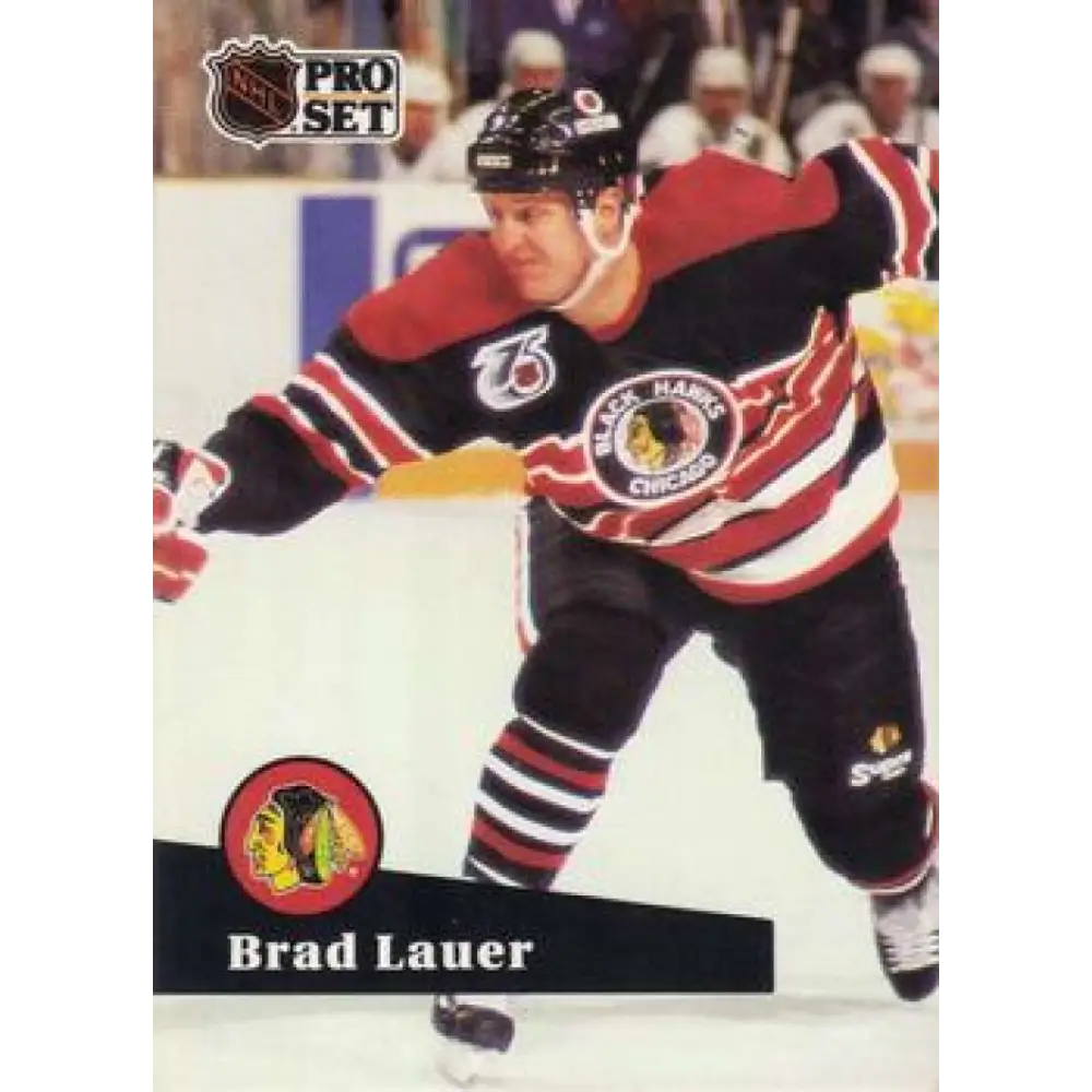 1991-92 Pro Set #375 Brad Lauer NM-MT Chicago Blackhawks Hockey Card