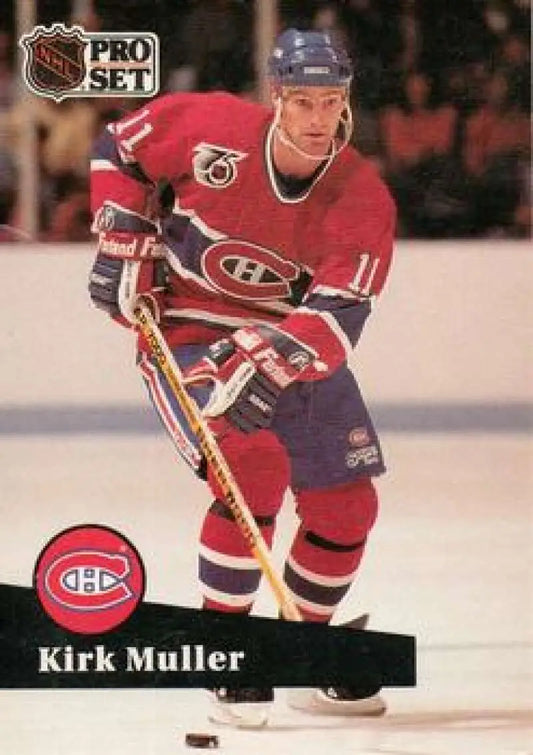 Hockey player in Montreal Canadiens jersey showcasing Kirk Muller on the ice