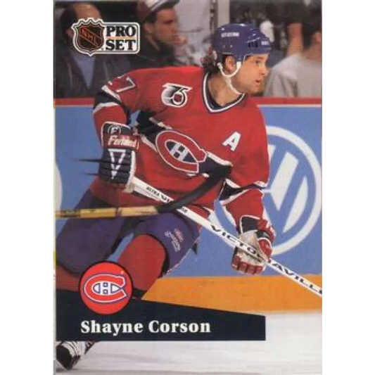 1991-92 Pro Set #413 Shayne Corson NM-MT Montreal Canadiens Hockey Card