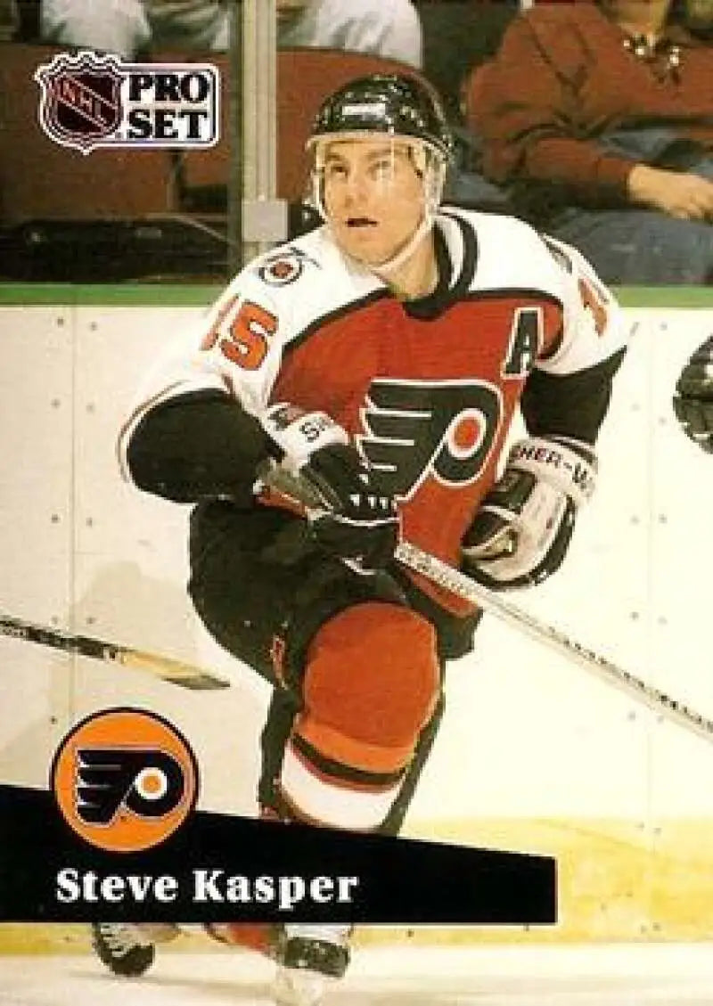 Steve Kasper Philadelphia Flyers Hockey Card 1991-92 Pro Set #449 NM-MT