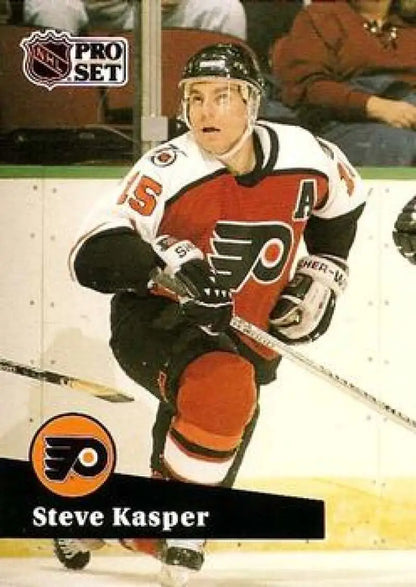 Steve Kasper Philadelphia Flyers Hockey Card 1991-92 Pro Set #449 NM-MT
