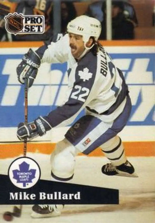 Hockey player in Toronto Maple Leafs jersey #22 representing Mike Bullard on the ice