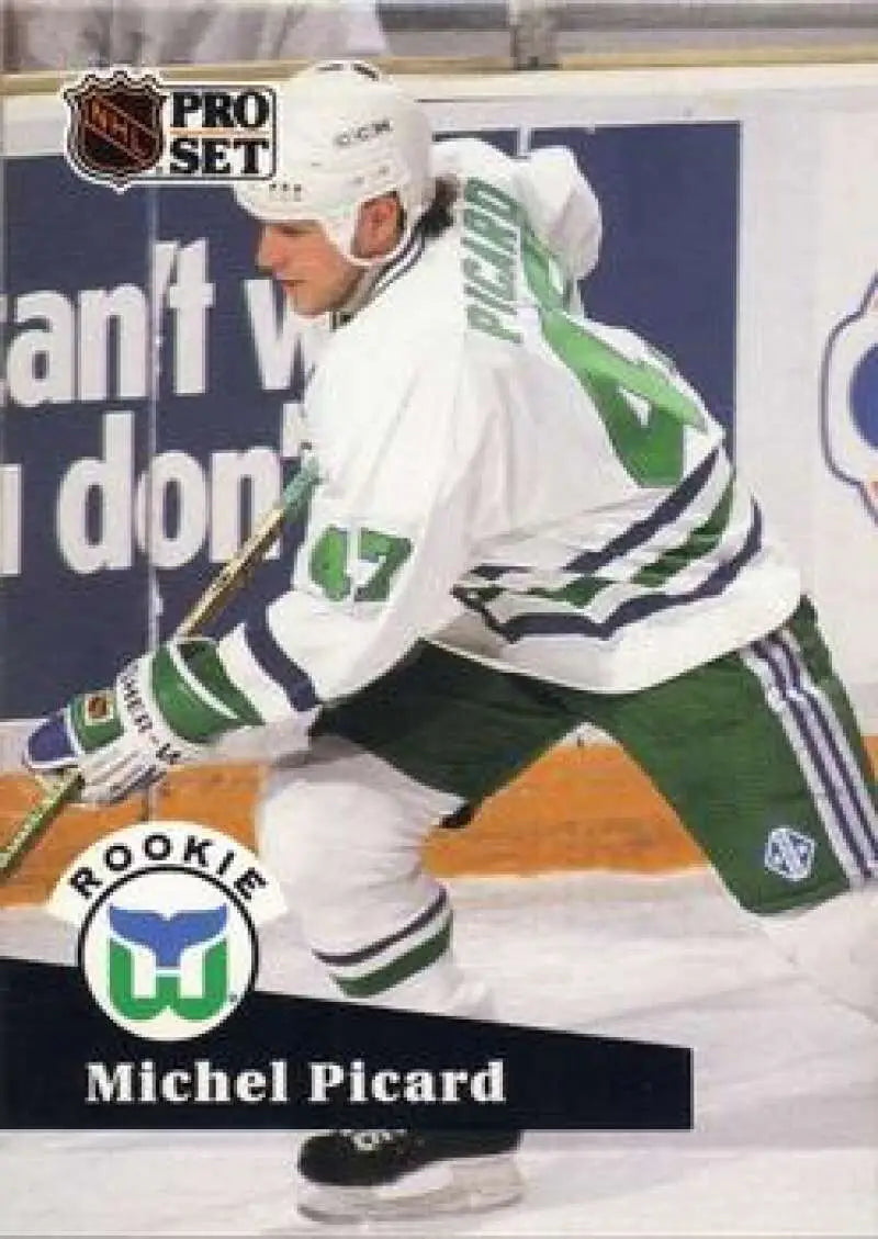 1991-92 Pro Set #538 Michel Picard Rookie Card featuring Hartford Whalers player