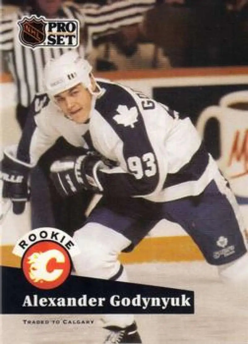 1991-92 Pro Set #563 Alexander Godynyuk Toronto Maple Leafs hockey trading card action shot