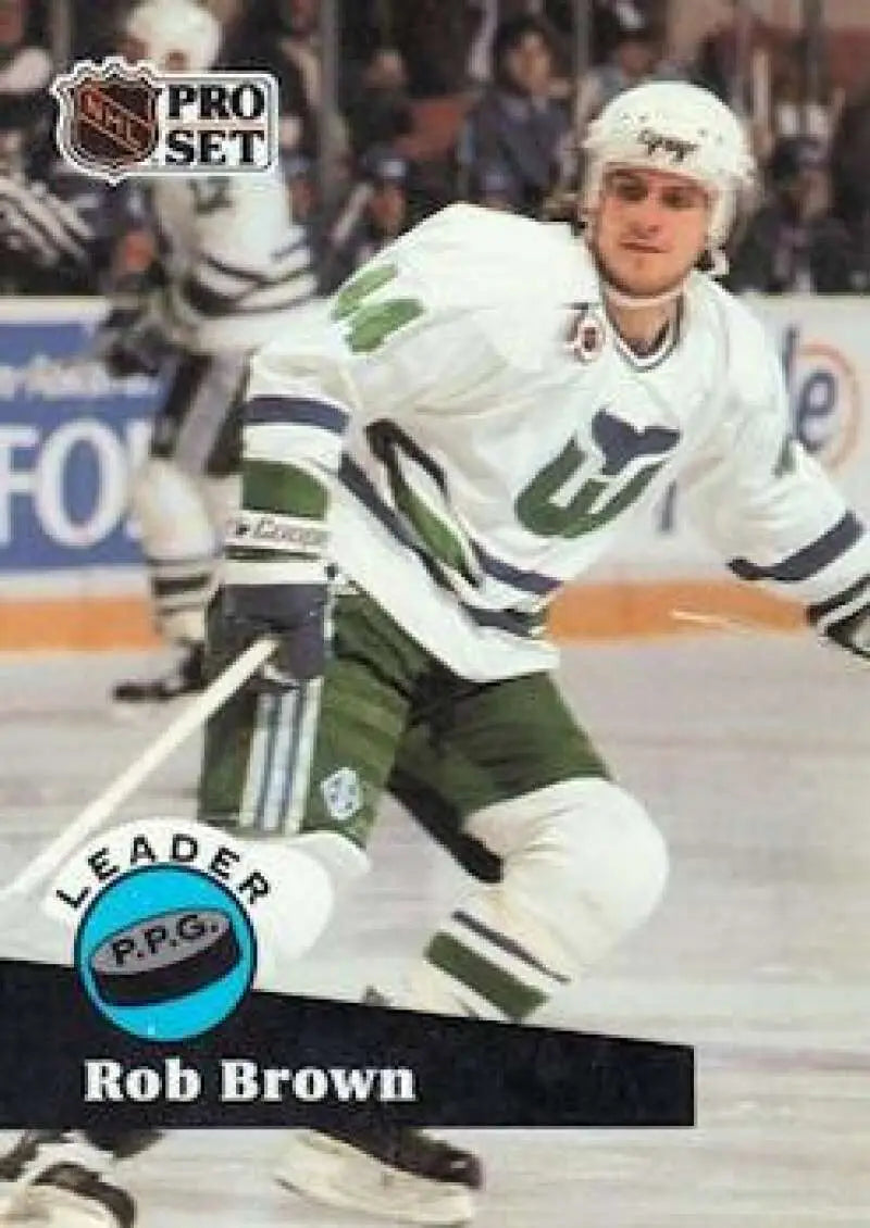 NHL Pro Set hockey card of Rob Brown in Hartford Whalers uniform, NM-MT condition
