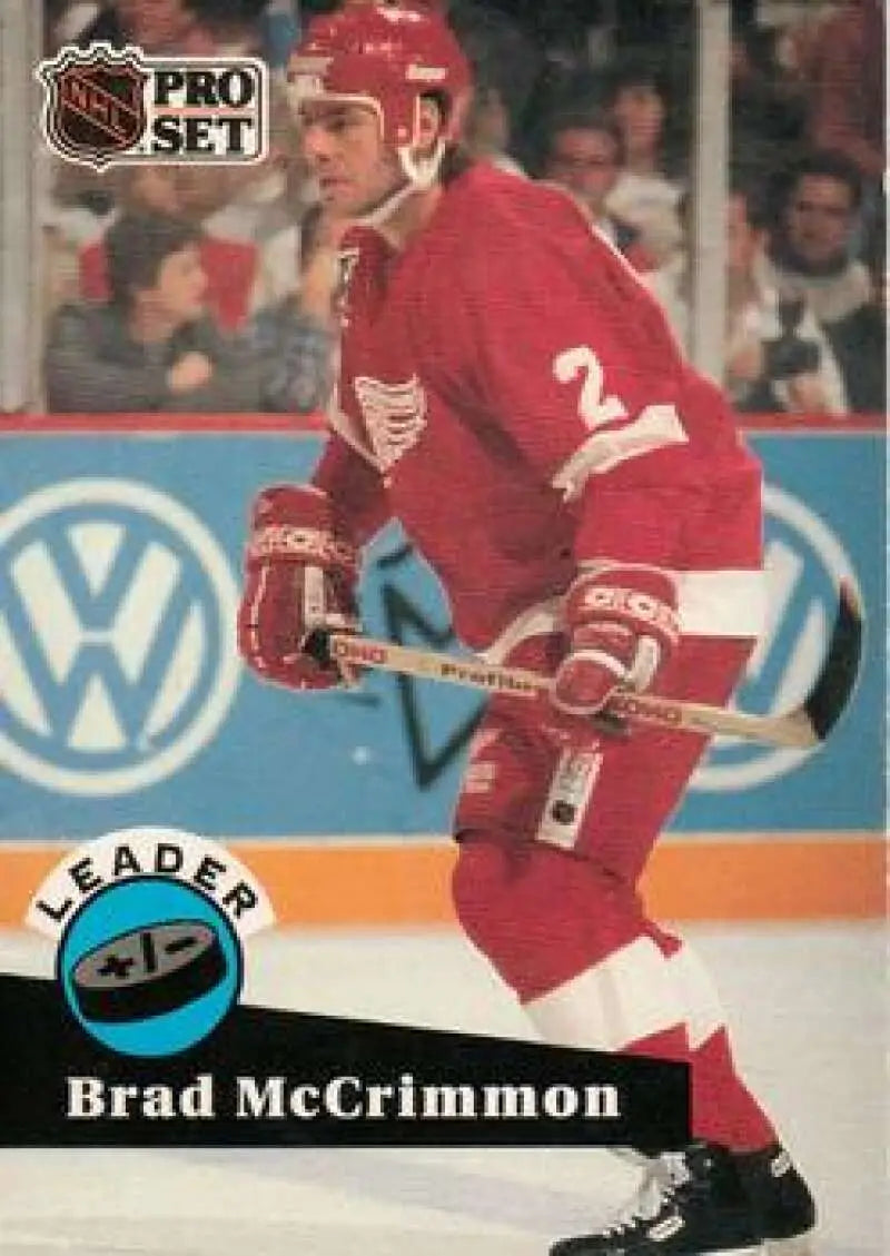 Hockey trading card of Brad McCrimmon from the Detroit Red Wings Pro Set series