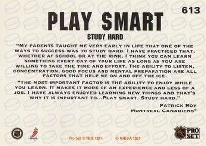 Motivational quote card with Patrick Roy inspiring hard work, linked to Montreal Canadiens hockey