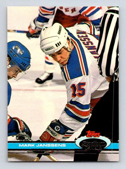 1991-92 Topps Stadium Club Mark Janssens New York Rangers hockey card #113 in NM-MT condition