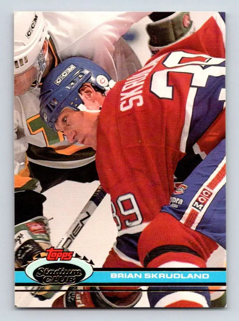 Brian Skrudland in action on a 1991-92 Topps Stadium Club Hockey Card