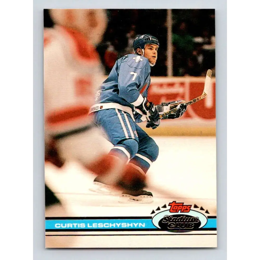 1991-92 Topps Stadium Club #156 Curtis Leschyshyn NM-MT Quebec Nordiques Hockey Card