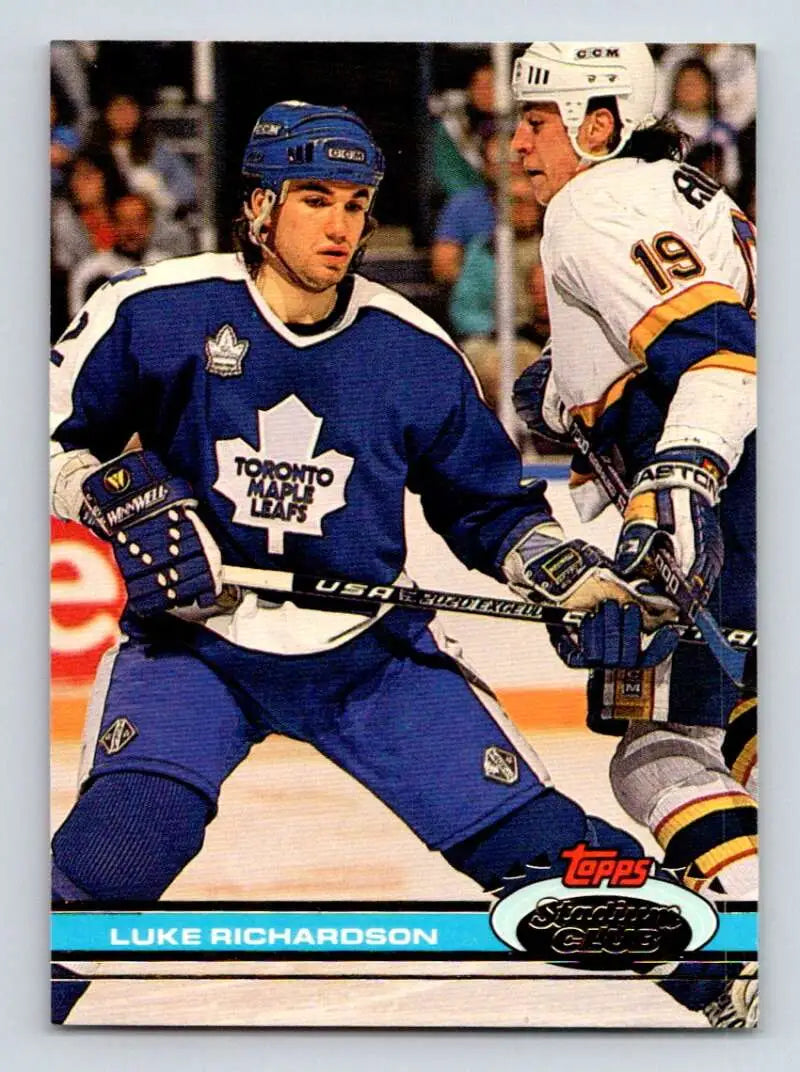 Hockey card of Luke Richardson in blue uniform for the Philadelphia Flyers gameplay